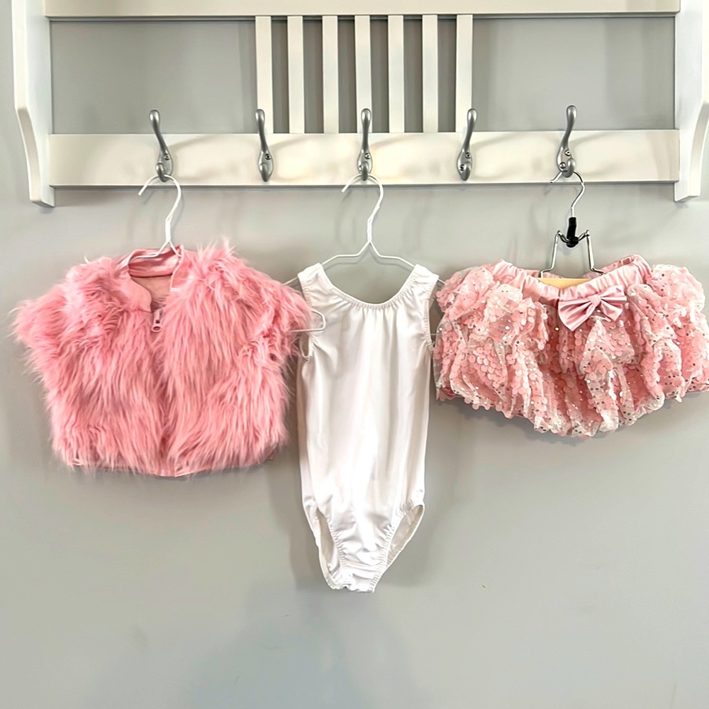 3piece Pink and White Ballet Costume.